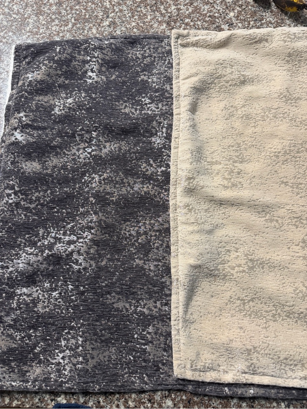 Neutral Two-Tone Chenille Pillow Cover - Gray and Cream